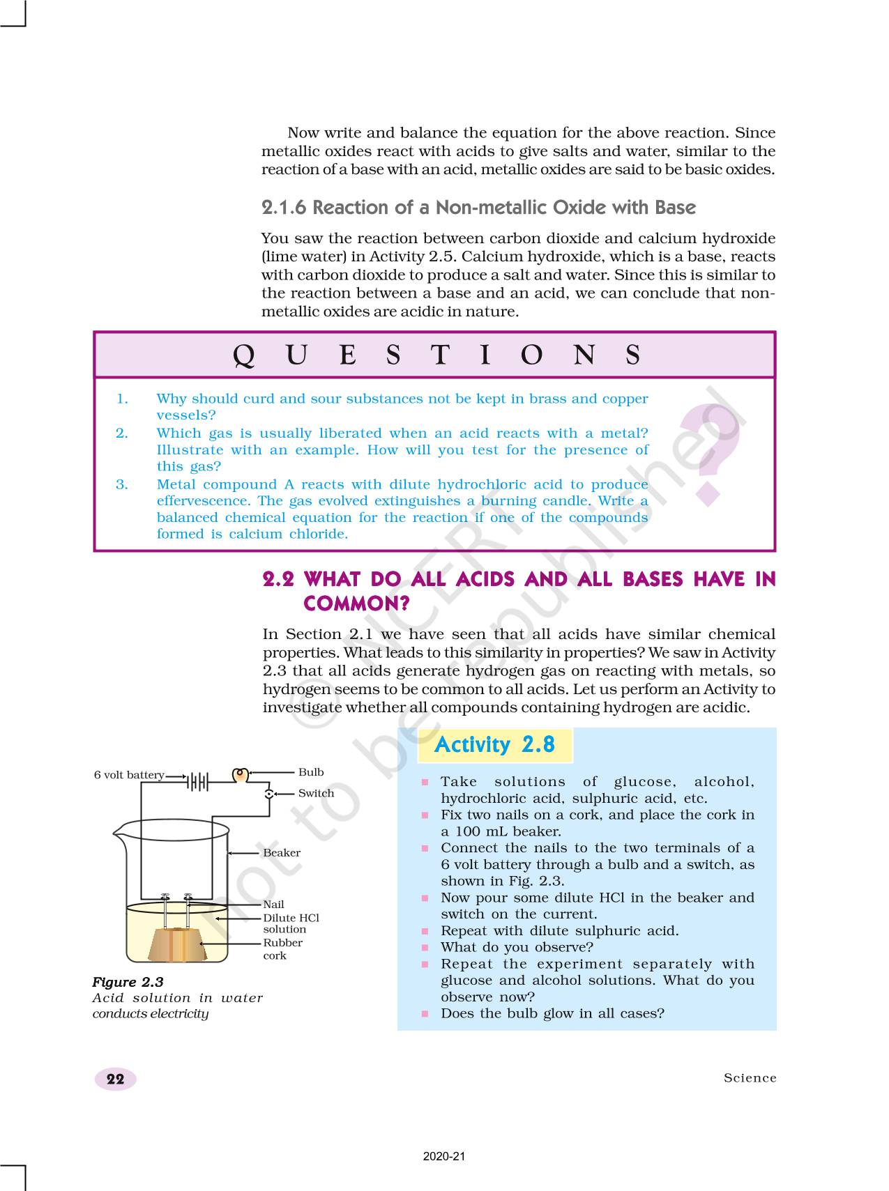 Acids Bases And Salts - NCERT Book Of Class 10 Science